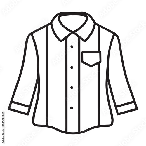 button up shirt sketch icon line art vector illustration