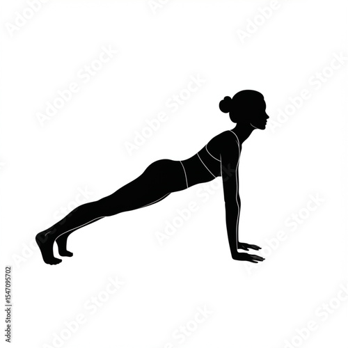 Silhouette of a girl doing Pilates teaser pose on a mat