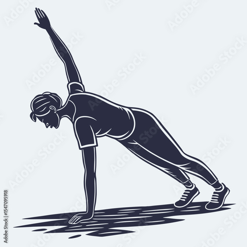 woman doing yoga exercise in black and white vector