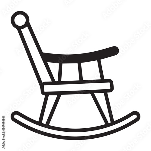kids rocking chair icon silhouette vector illustration