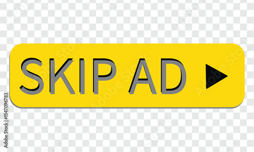Skip ads button icon. Stop video ad logo symbol background. Simple Vector Skip Ad Button. Skip Ad button advertisement isolated icon. Vector Illustration . EPS 10 . 
