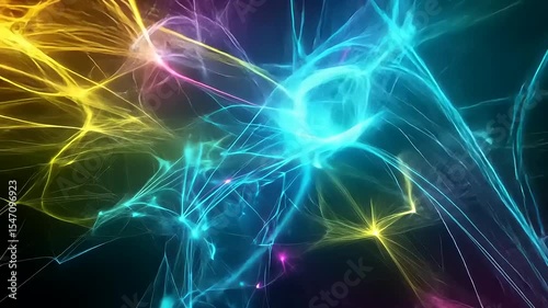 Colorful abstract digital artwork depicting vibrant energy waves and light trails in motion