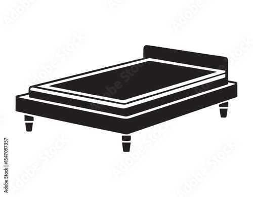 platform bed icon silhouette vector illustration