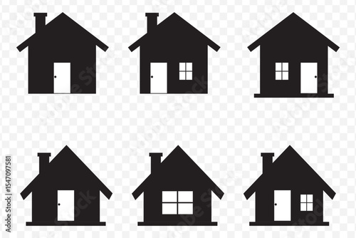 House icon set. Home icon vector, Real estate house icon. vector illustration on Transparent Background. EPS 10.