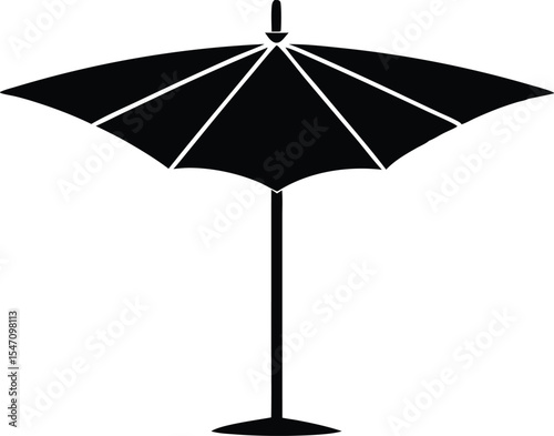 a classic cocktail umbrella silhouette vector