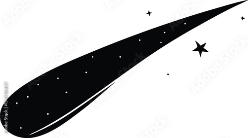  a comet or shooting star movin silhouette vector