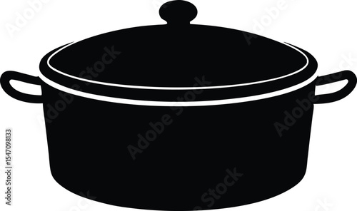  a cooking pot silhouette vector.