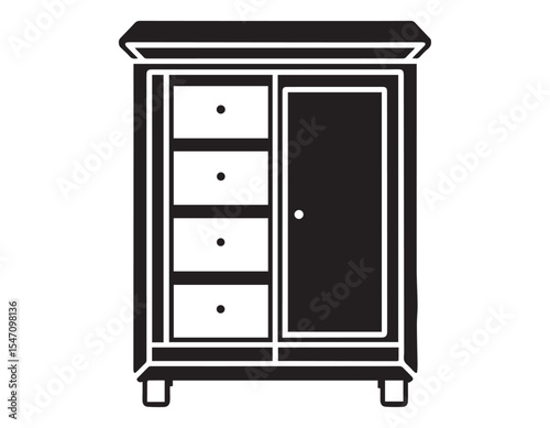 storage  cabinet icon silhouette vector illustration 