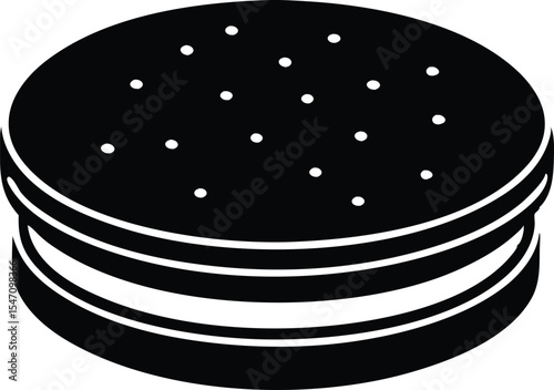an Oreo like sandwich cookie silhouette vector