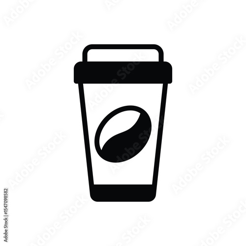 Black solid icon for coffee