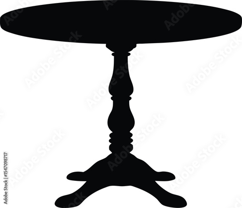 pedestal table silhouette vector
