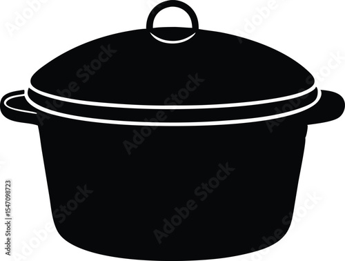 pot with a lid silhouette vector