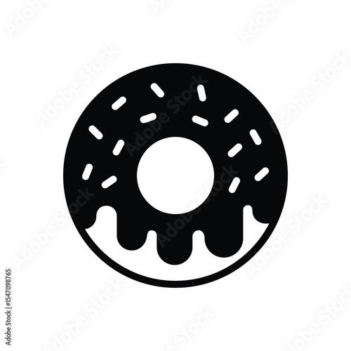 Black solid icon for donut
