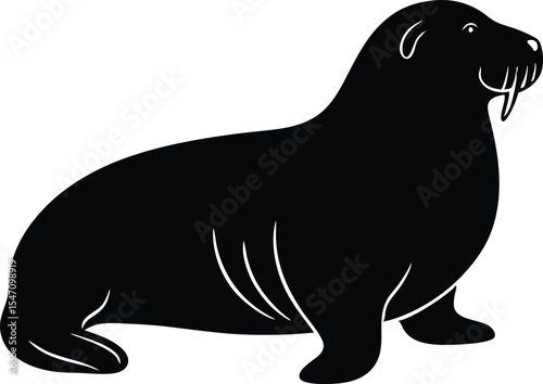 walrus silhouette vector
