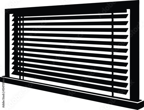 window blinds representing privacy silhouette vector