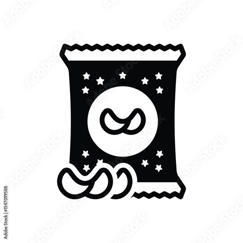 Black solid icon for chips