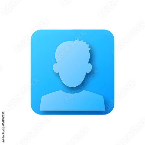 Generic blue profile icon with rounded shape