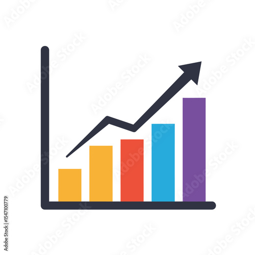 business graph on white background