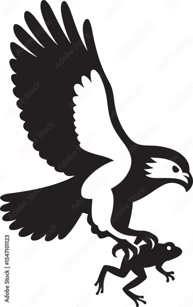 Obraz premium Powerful falcon in flight carrying prey, Predator bird mid air capture