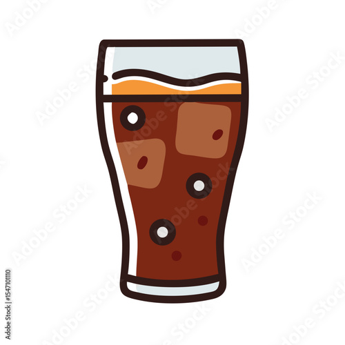 Simple cola icon, illustration. Kraft cola.