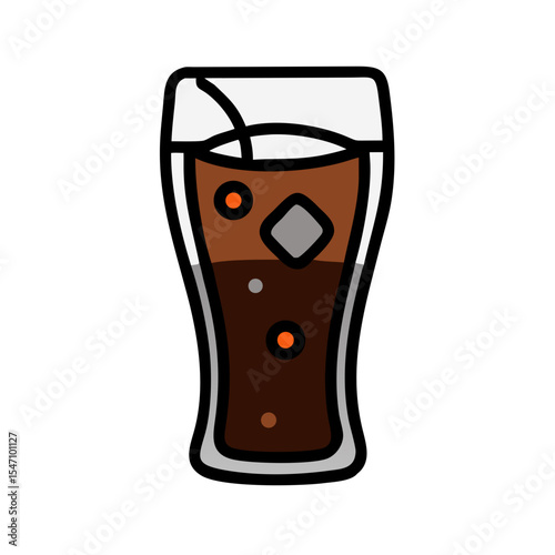 Simple cola icon, illustration. Kraft cola.