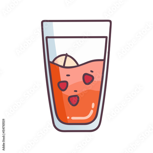 Simple juice icon, illustration. Drink.