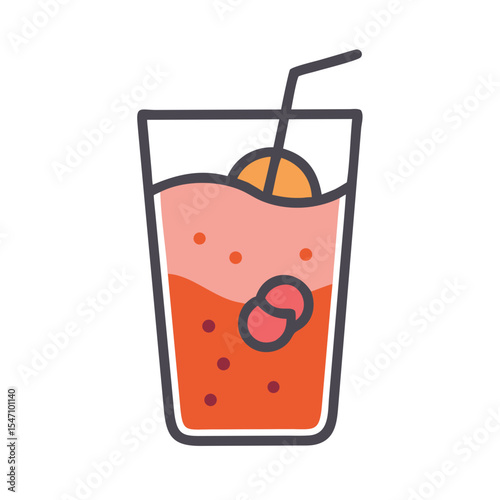 Simple juice icon, illustration. Drink.