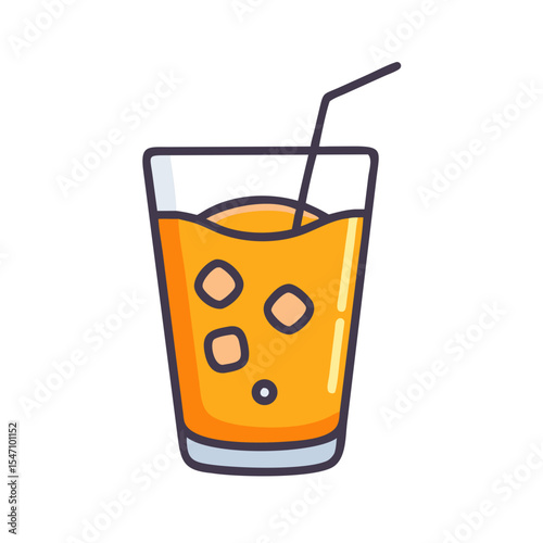 Simple juice icon, illustration. Drink.