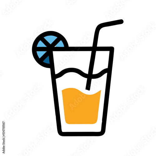 Simple juice icon, illustration. Drink.