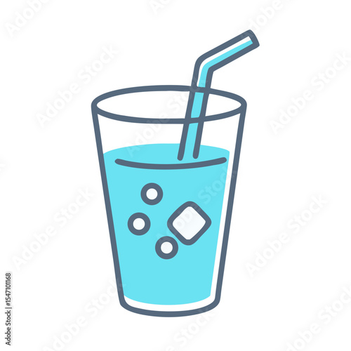 Simple juice icon, illustration. Drink.
