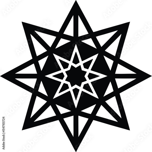black and white star