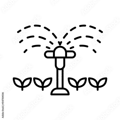 Lineart Icon plant sprinkler for farm and agriculture themes