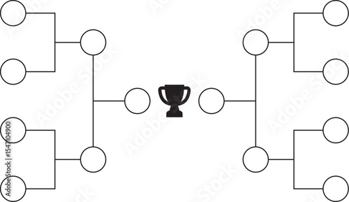 Tournament Bracket Template with Trophy Icon