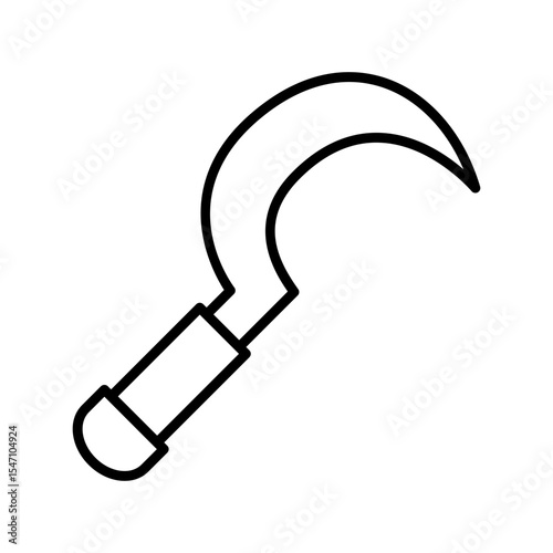 Lineart Icon sickle for farm and agriculture themes