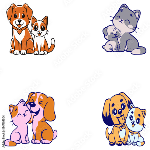 set of cartoon animals
