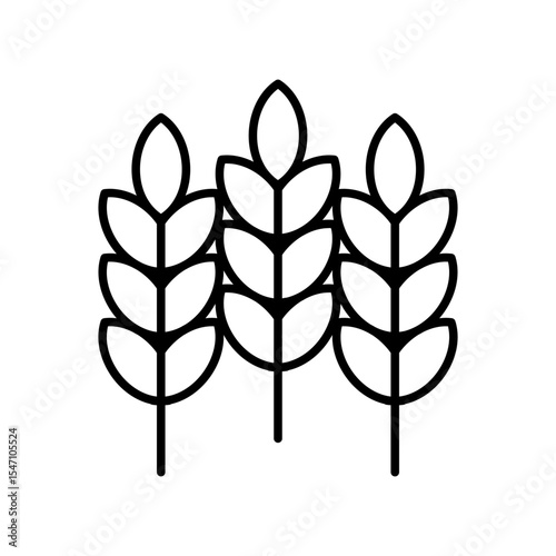 Lineart Icon wheat for farm and agriculture themes