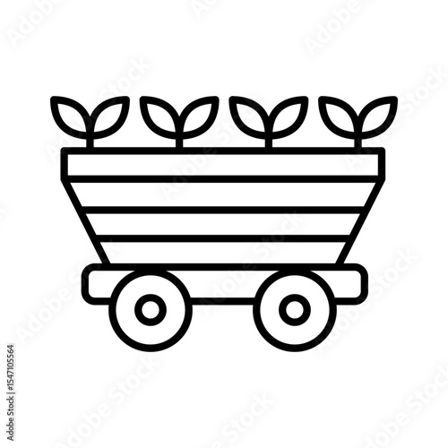 Lineart Icon wheelbarrow for farm and agriculture themes