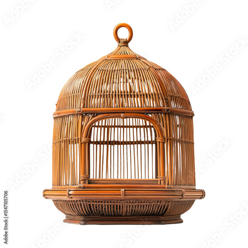 Isolated Bird Cage Design on Transparent Background for Mockups