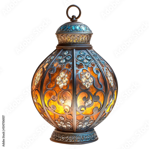 Decorative Lantern Isolated on Transparent Background for Use