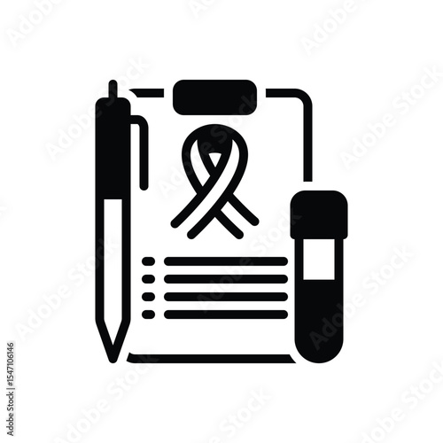 Black solid icon for research