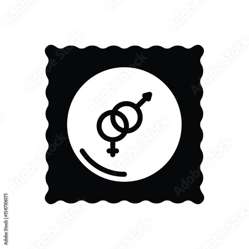 Black solid icon for safe sex