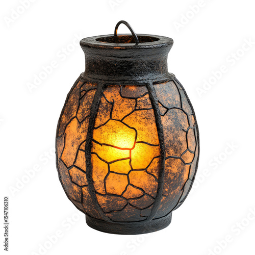 Antique Lantern with Glow Isolated on Transparent Background