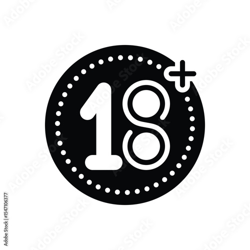 Black solid icon for adult