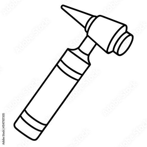 Outline illustration of an otoscope a medical instrument for ear examination