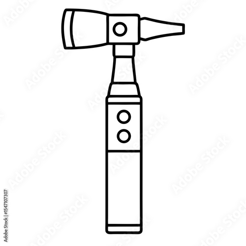 Otoscope outline icon medical diagnostic instrument for ear examination line drawing
