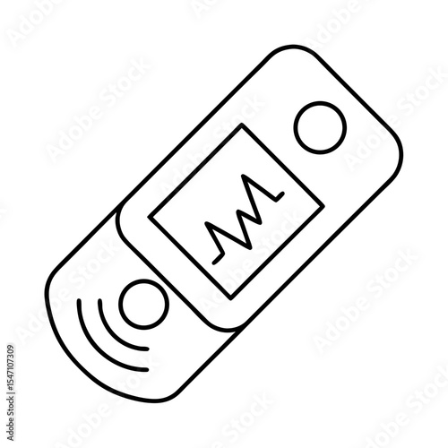 Pulse oximeter line icon medical device for measuring oxygen saturation