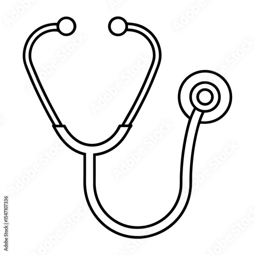 Stethoscope line art icon for medical and healthcare design projects