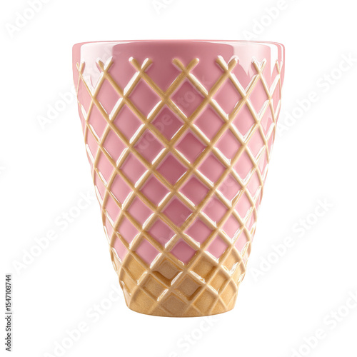 Isolated Pink Vase on Transparent Background with Unique Design
