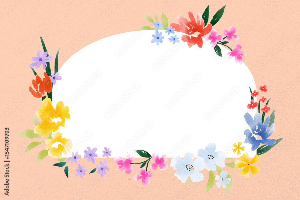 Fototapeta premium Aesthetic flower png frame, transparent background