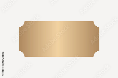 Golden label element, elegant rectangle design vector